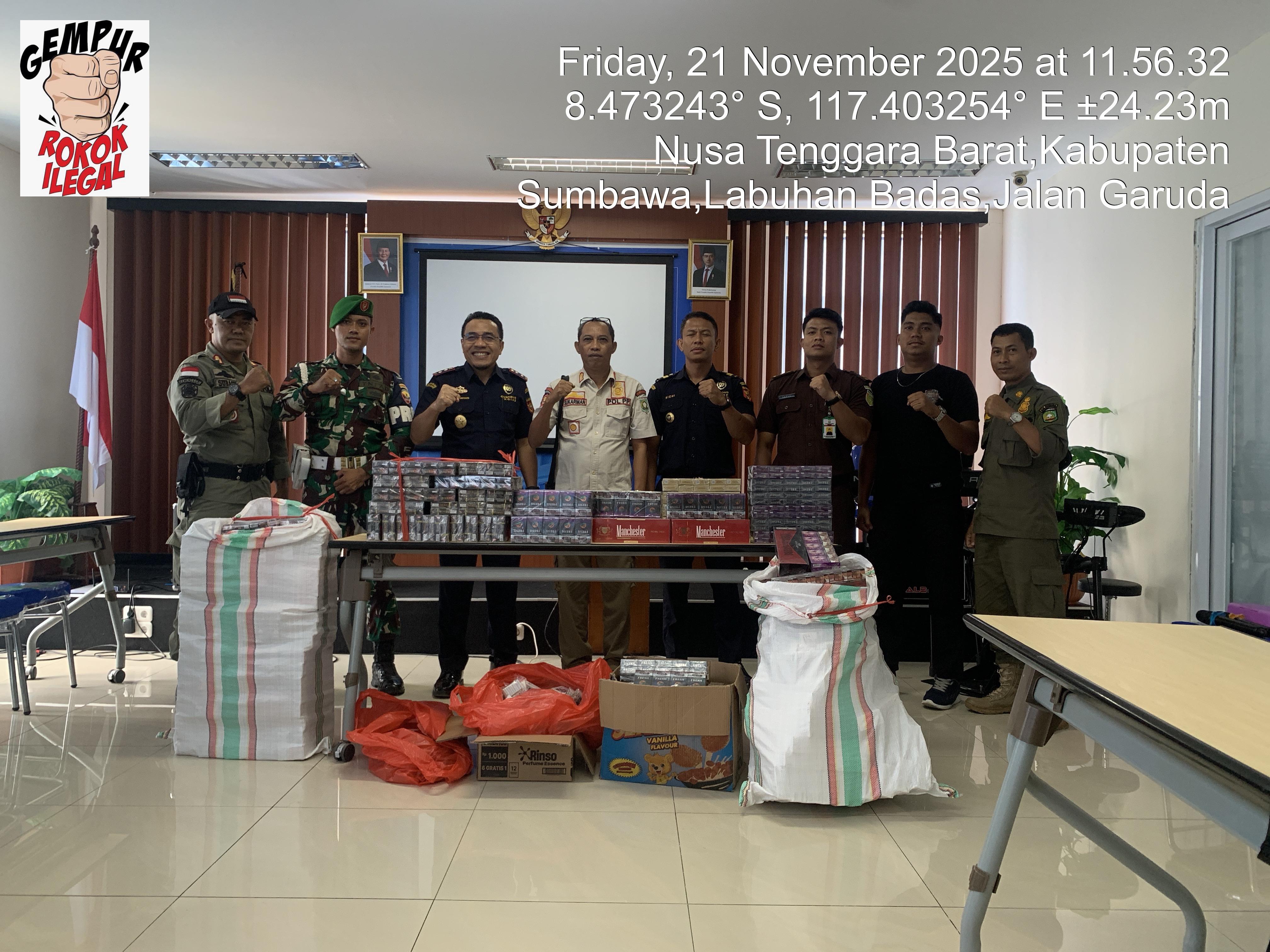 2.670 Bungkus Rokok Ilegal Berhasil diamankan Satpol-PP Kabupaten Sumbawa 